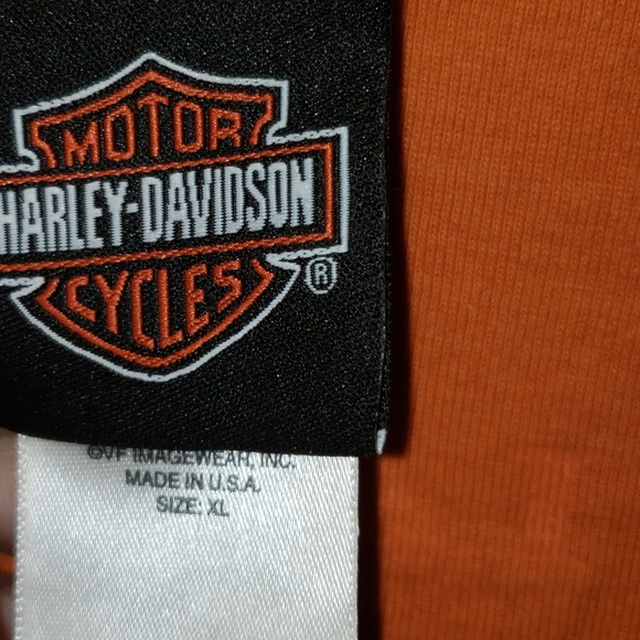 XL Size Harley Davidson women's orange tank top shirt rhinestones - Picture 3 of 4
